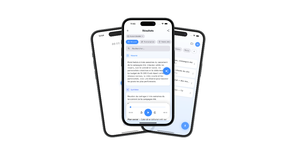Weety sur iPhone : enregistrement, transcription et synthèse